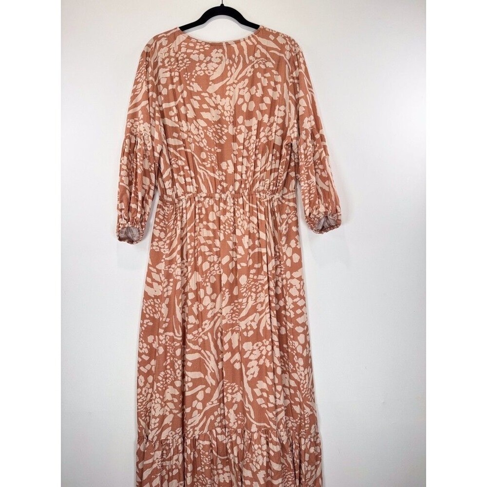 Petal & Pup Dress Brown Katerina Maxi V Neck Button Down Floral Boho Medium - Picture 10 of 12